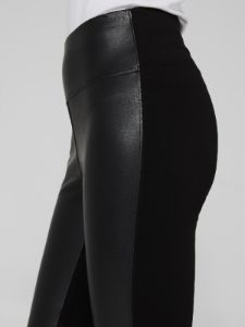 High-Waisted Faux Leather Panel Leggings sold by Suzy Shier