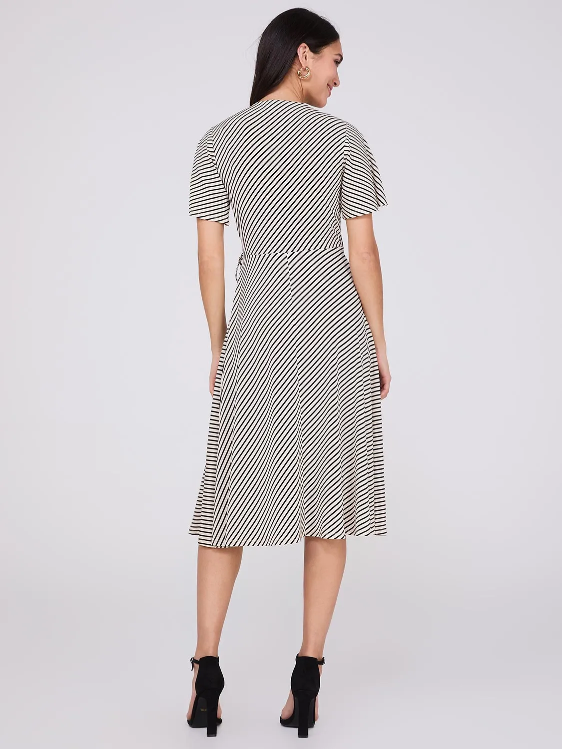 Striped Midi Wrap Dress sold by Suzy Shier product image thumbnail 4