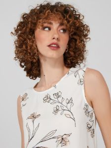 Printed Crepe Chiffon Top sold by Suzy Shier