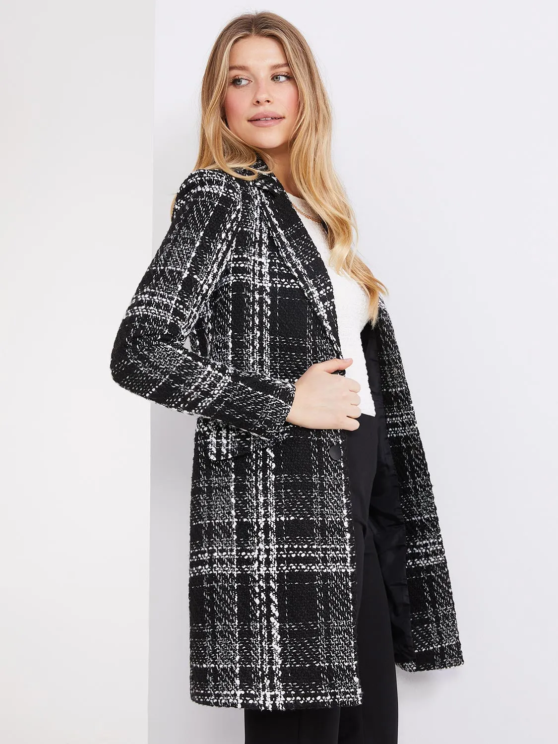 Plaid Car Coat sold by Suzy Shier product image thumbnail 4