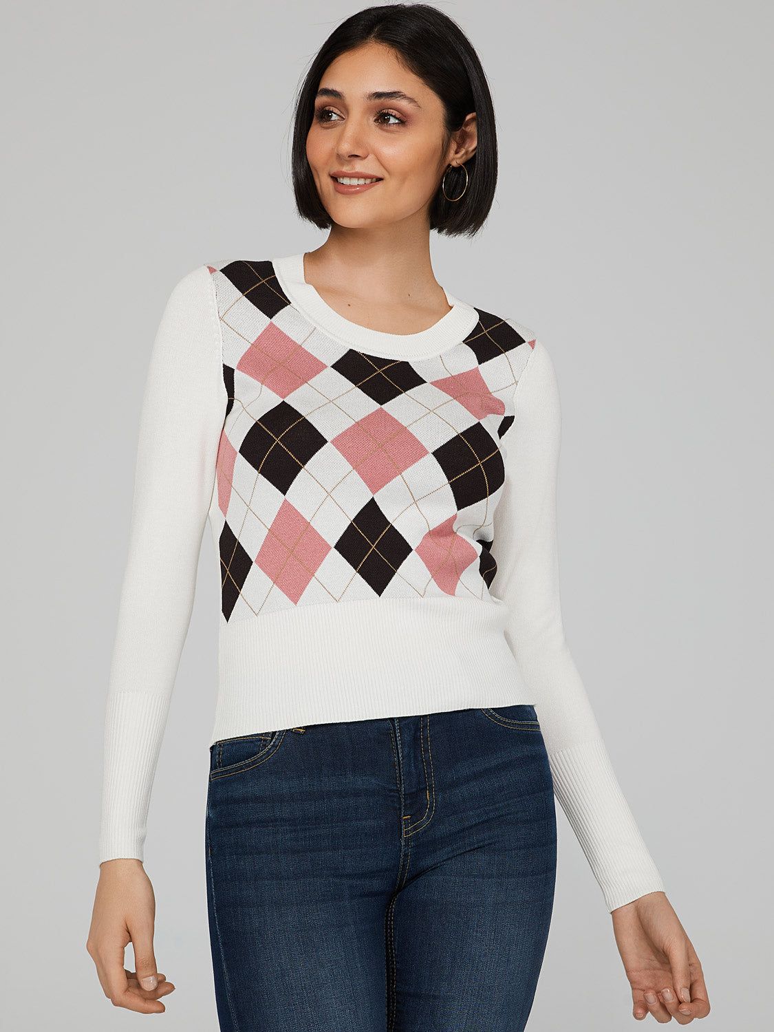Knit Argyle Sweater sold by Suzy Shier product image thumbnail 2