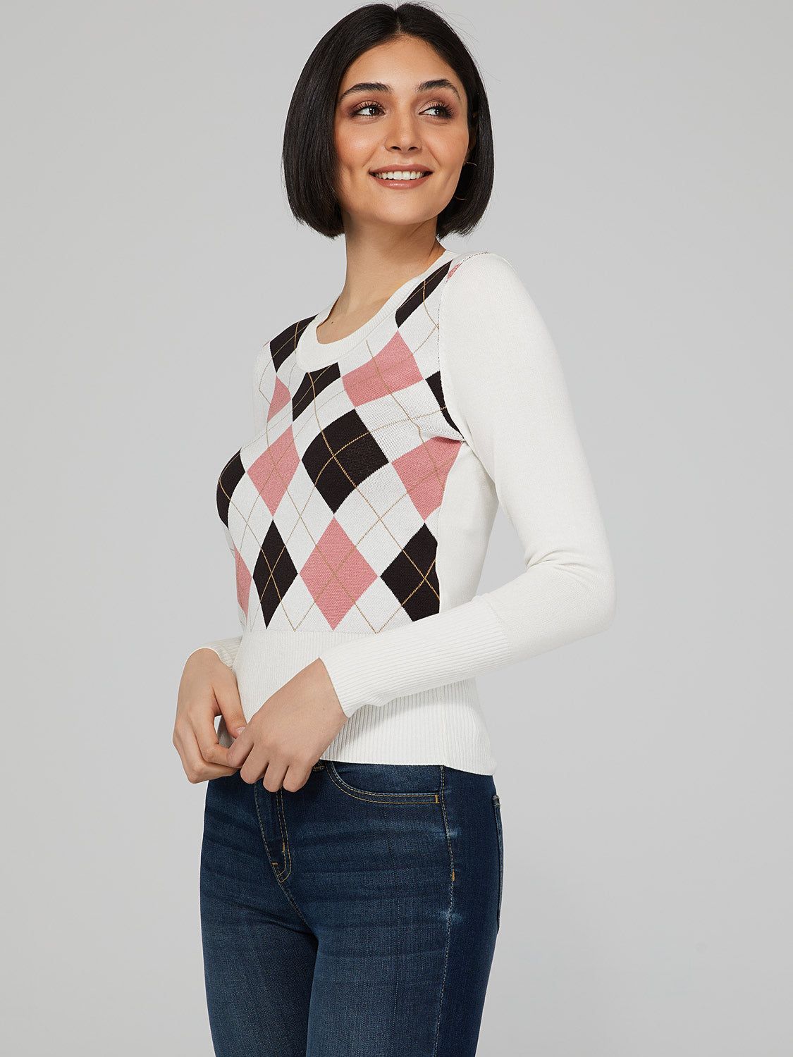 Knit Argyle Sweater sold by Suzy Shier