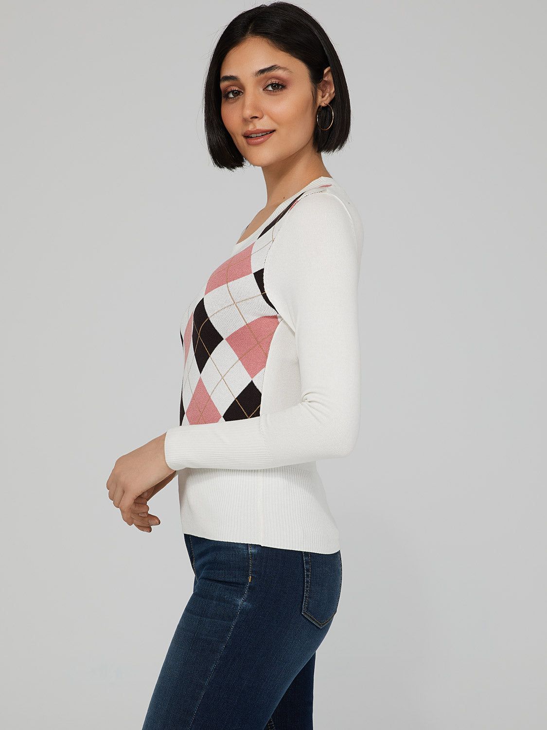 Knit Argyle Sweater sold by Suzy Shier product image thumbnail 3