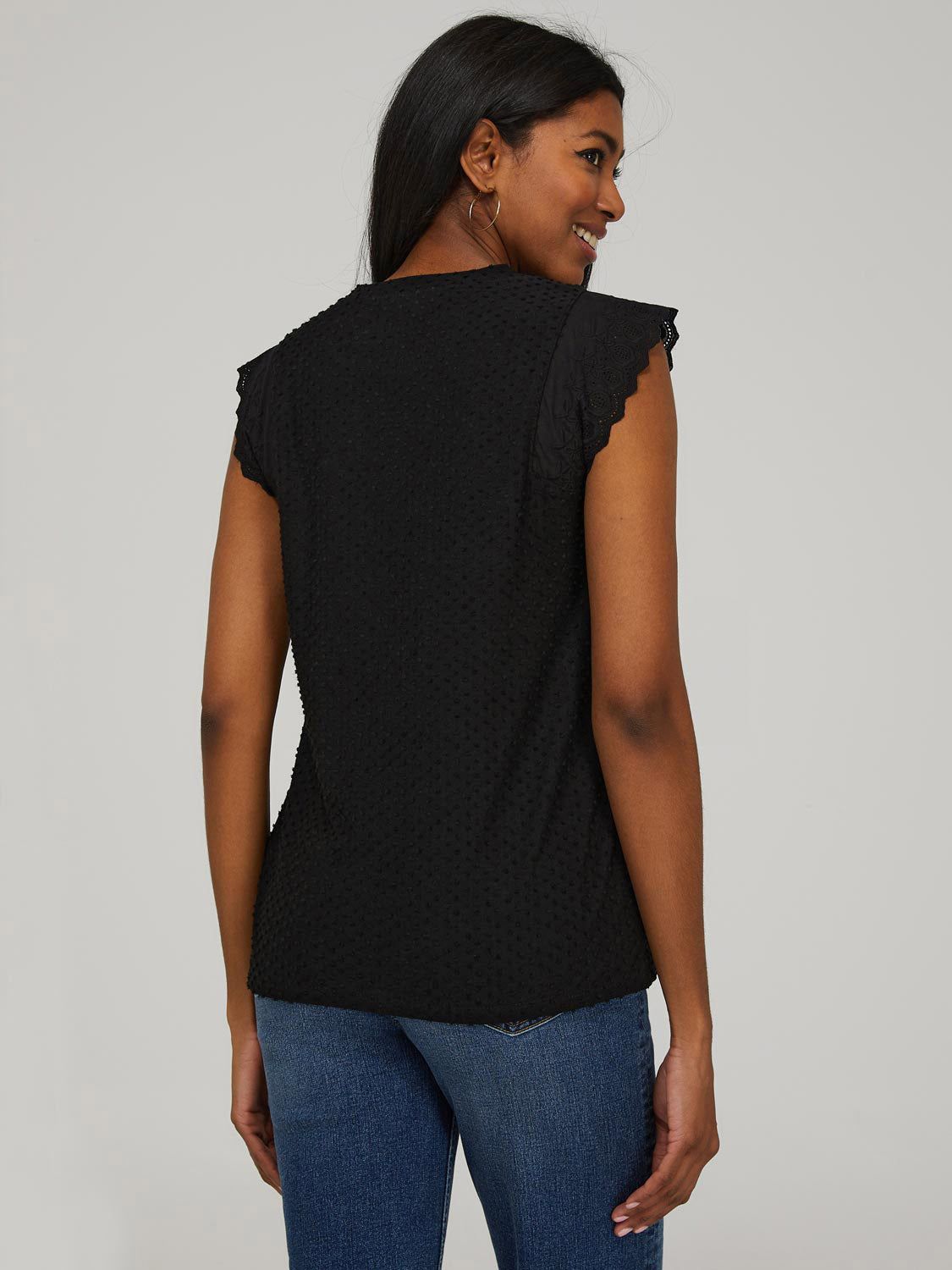 Crew Neck Top With Embroidered Sleeves sold by Suzy Shier product image thumbnail 9