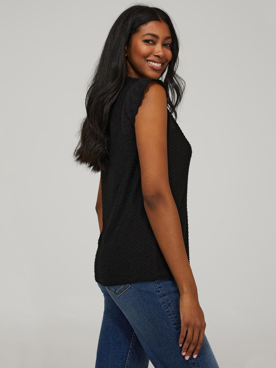 Crew Neck Top With Embroidered Sleeves sold by Suzy Shier product image thumbnail 8