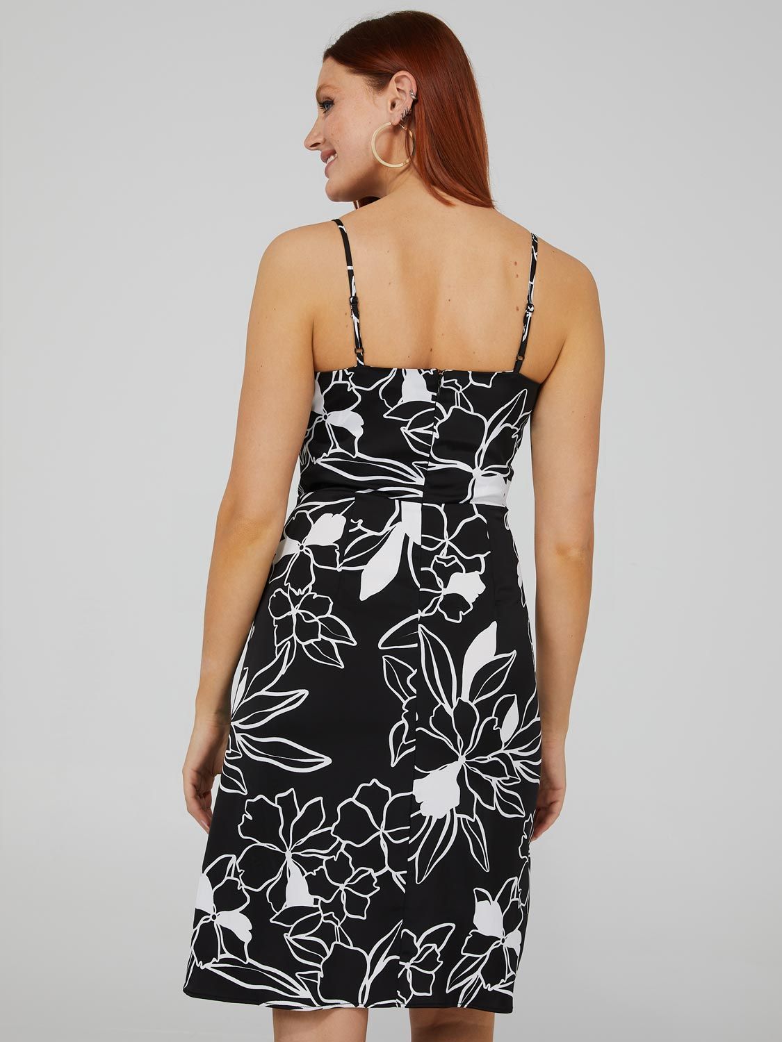 Printed Satin Cowl Neck Midi Dress sold by Suzy Shier product image thumbnail 5