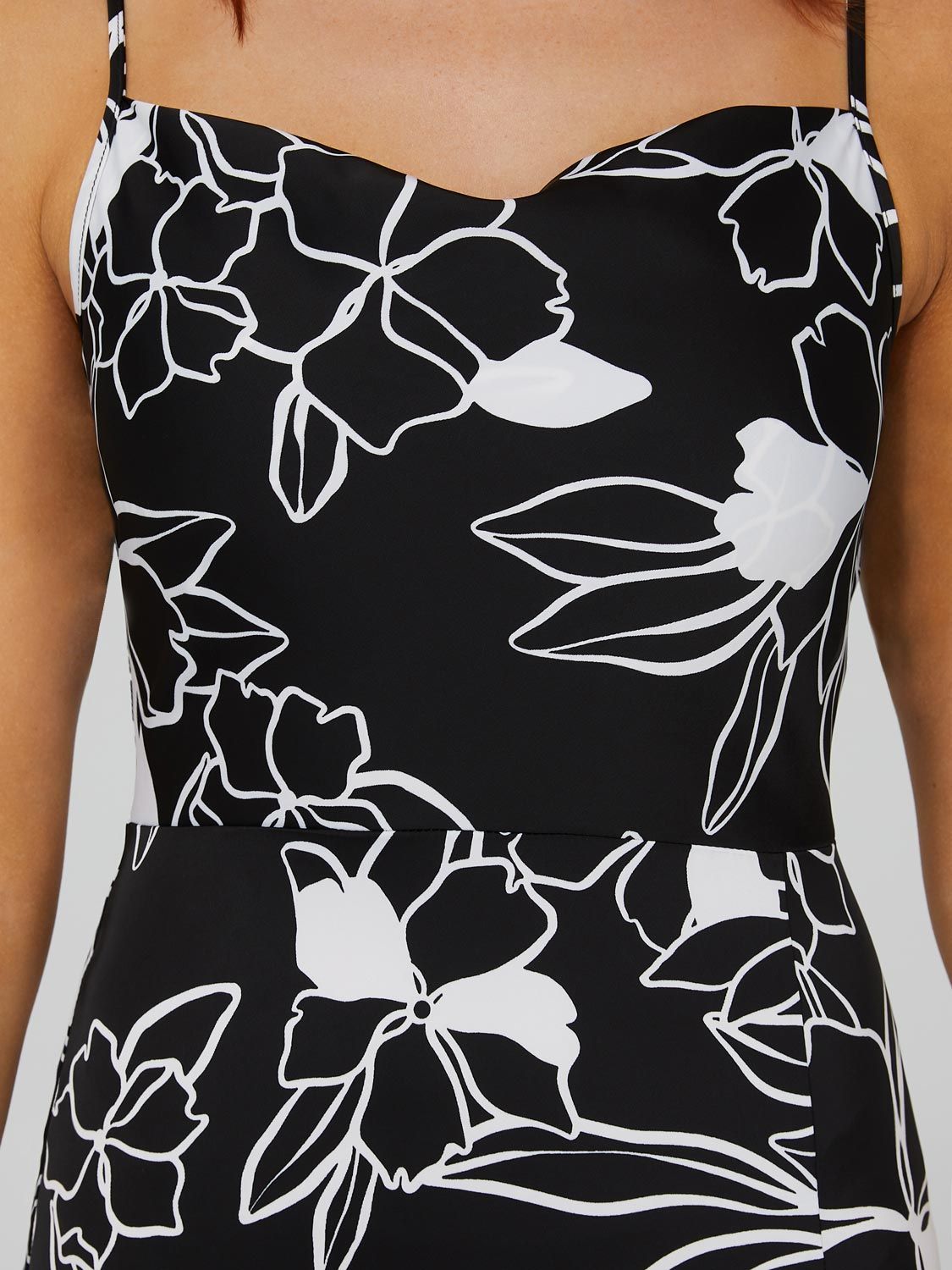 Printed Satin Cowl Neck Midi Dress sold by Suzy Shier product image thumbnail 6