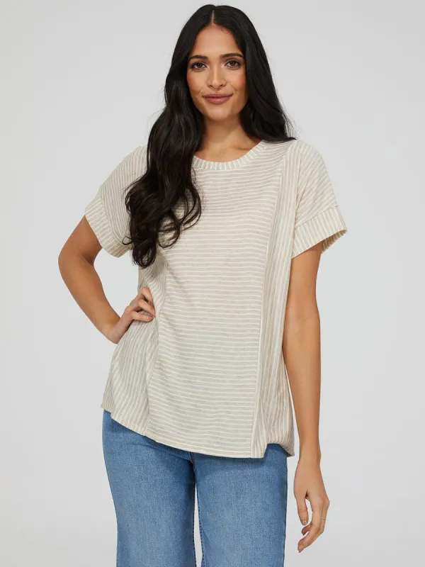 Striped Dolman Sleeve Top sold by Suzy Shier