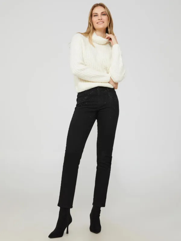 Slim Leg Jeans With Rhinestone Details sold by Suzy Shier