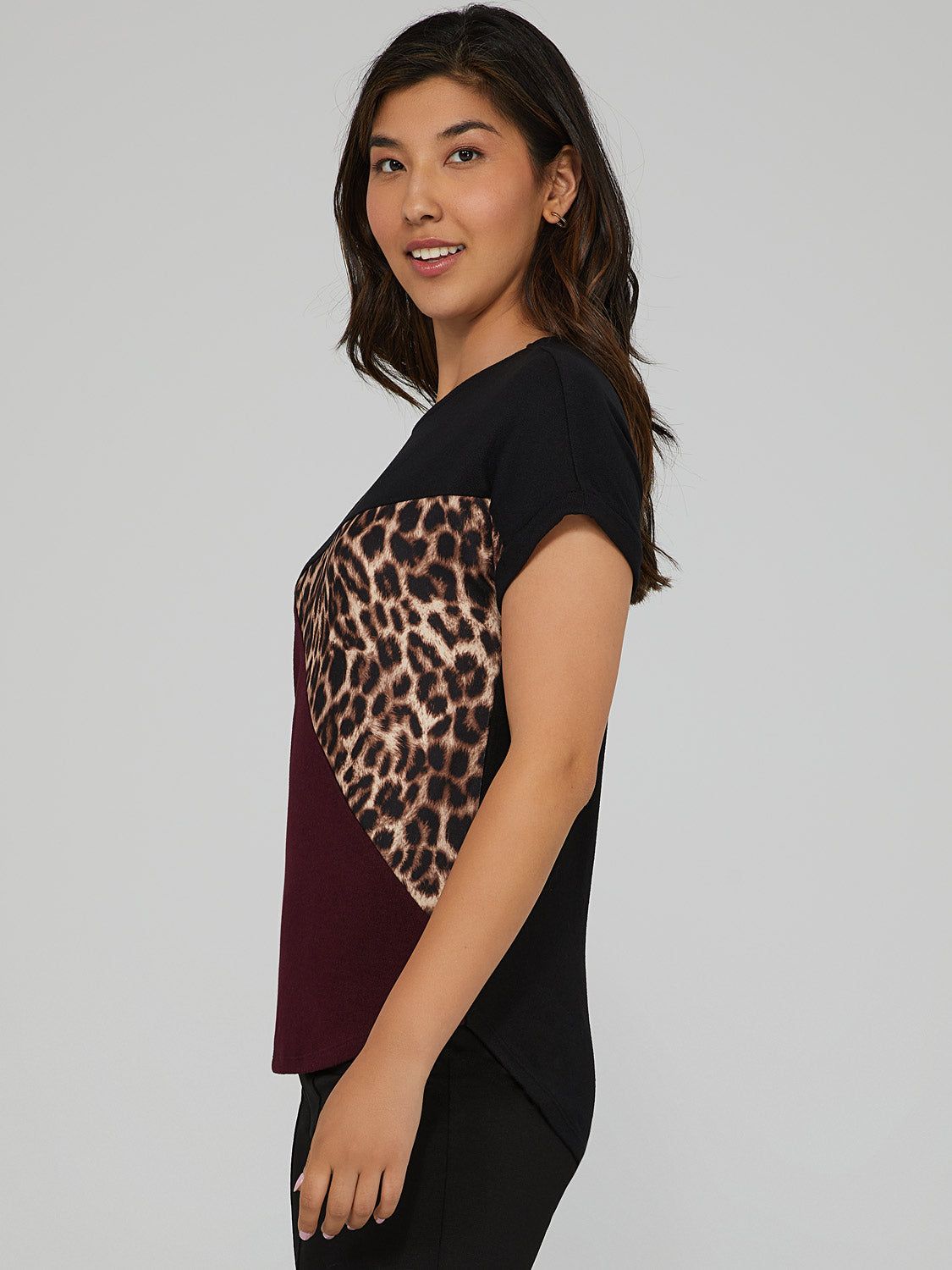 Leopard Print Color Block T-Shirt sold by Suzy Shier product image thumbnail 2
