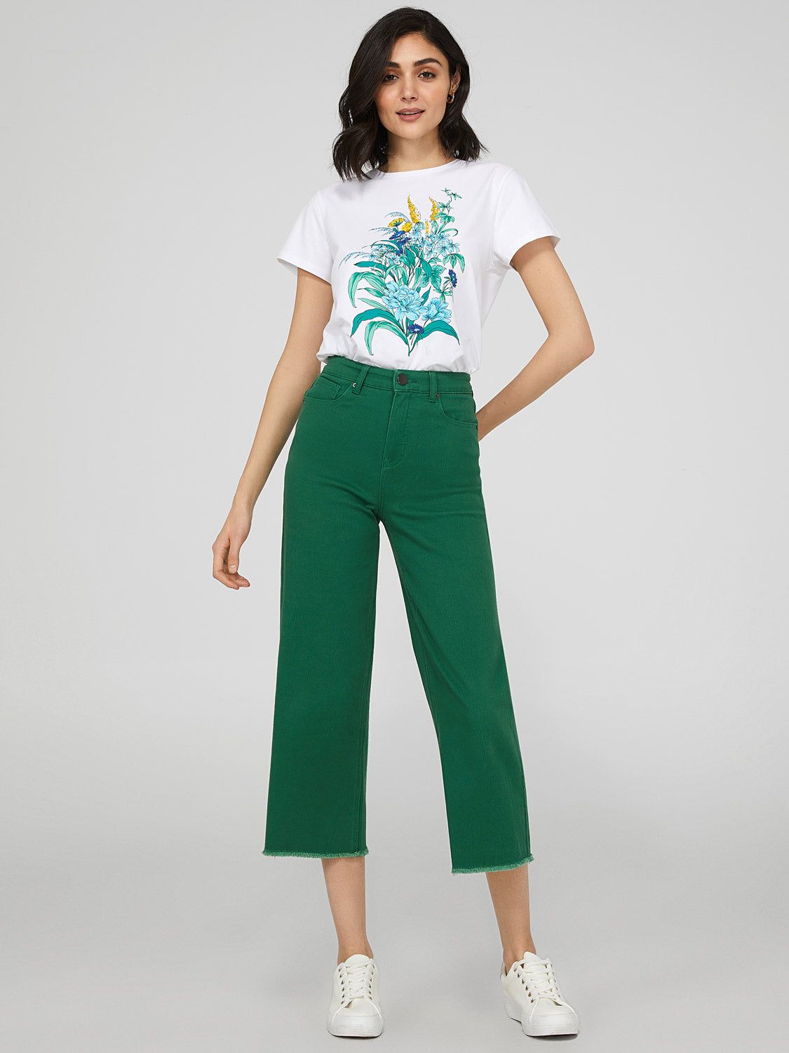 Cropped Raw Edge Wide Leg Gaucho Pants sold by Suzy Shier product image thumbnail 5