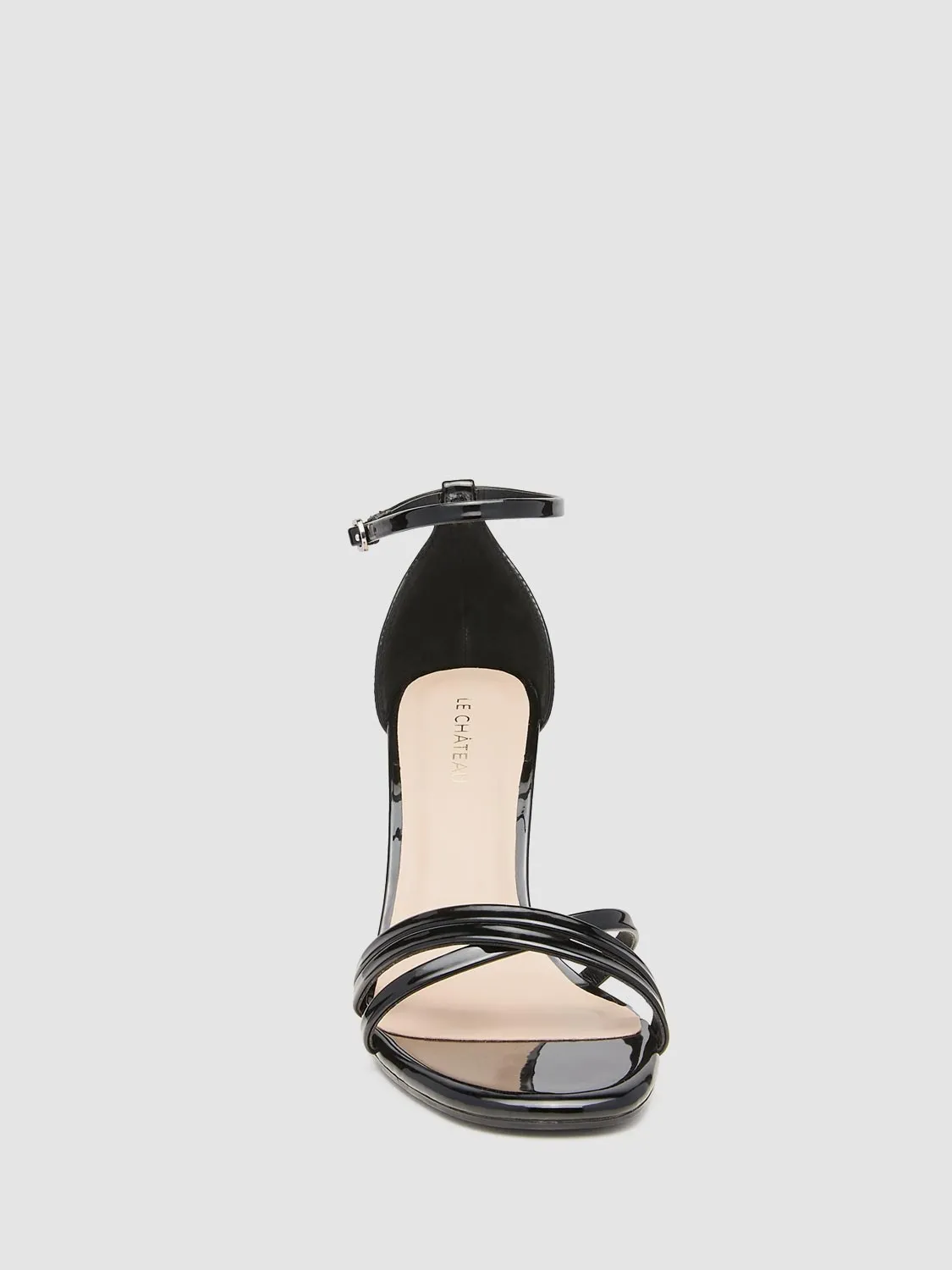 Round Toe Patent Leather Strappy Stiletto High Heel Sandal sold by Suzy Shier product image thumbnail 4