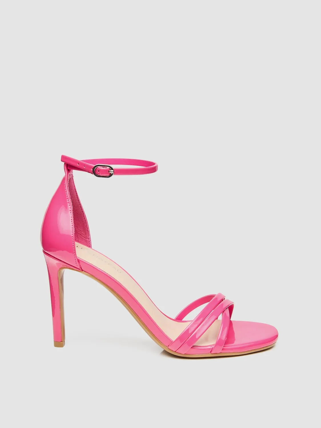 Round Toe Patent Leather Strappy Stiletto High Heel Sandal sold by Suzy Shier