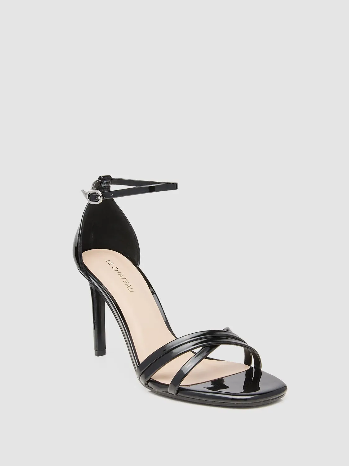 Round Toe Patent Leather Strappy Stiletto High Heel Sandal sold by Suzy Shier product image thumbnail 3
