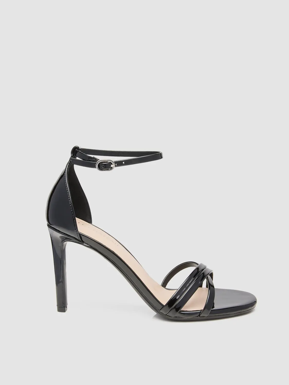 Round Toe Patent Leather Strappy Stiletto High Heel Sandal sold by Suzy Shier product image thumbnail 2