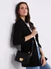 Faux Leather Crossbody Bag With Gold Buckle sold by Suzy Shier