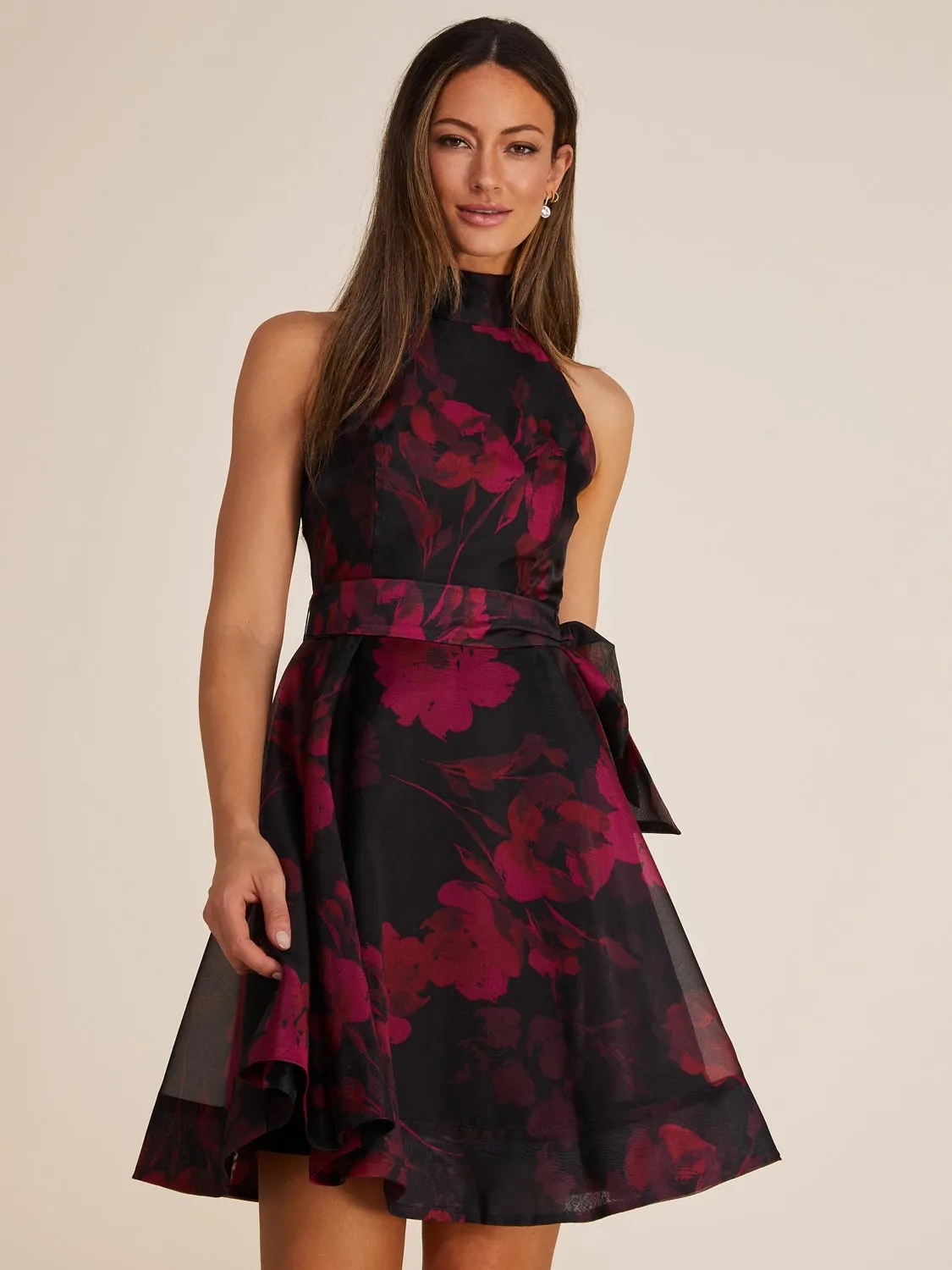 Printed Organza Mini Fit & Flare Dress sold by Suzy Shier product image thumbnail 3