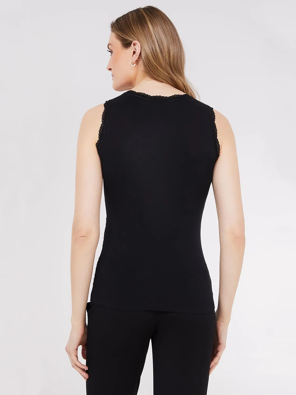 Sleeveless Lace Front Tank Top sold by Suzy Shier product image thumbnail 5