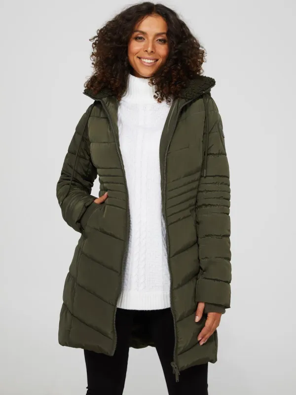 Mid-Length Hooded Puffer sold by Suzy Shier