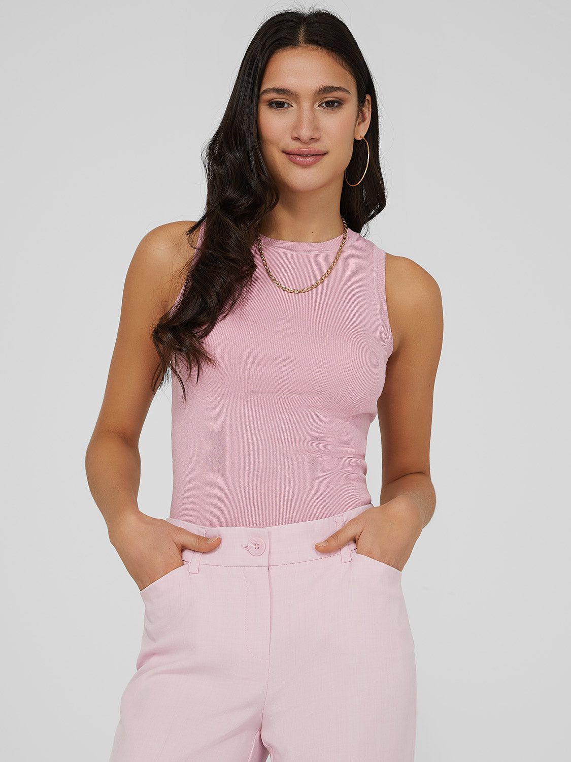 Sleeveless Crew Neck Sweater Knit Top sold by Suzy Shier product image thumbnail 13