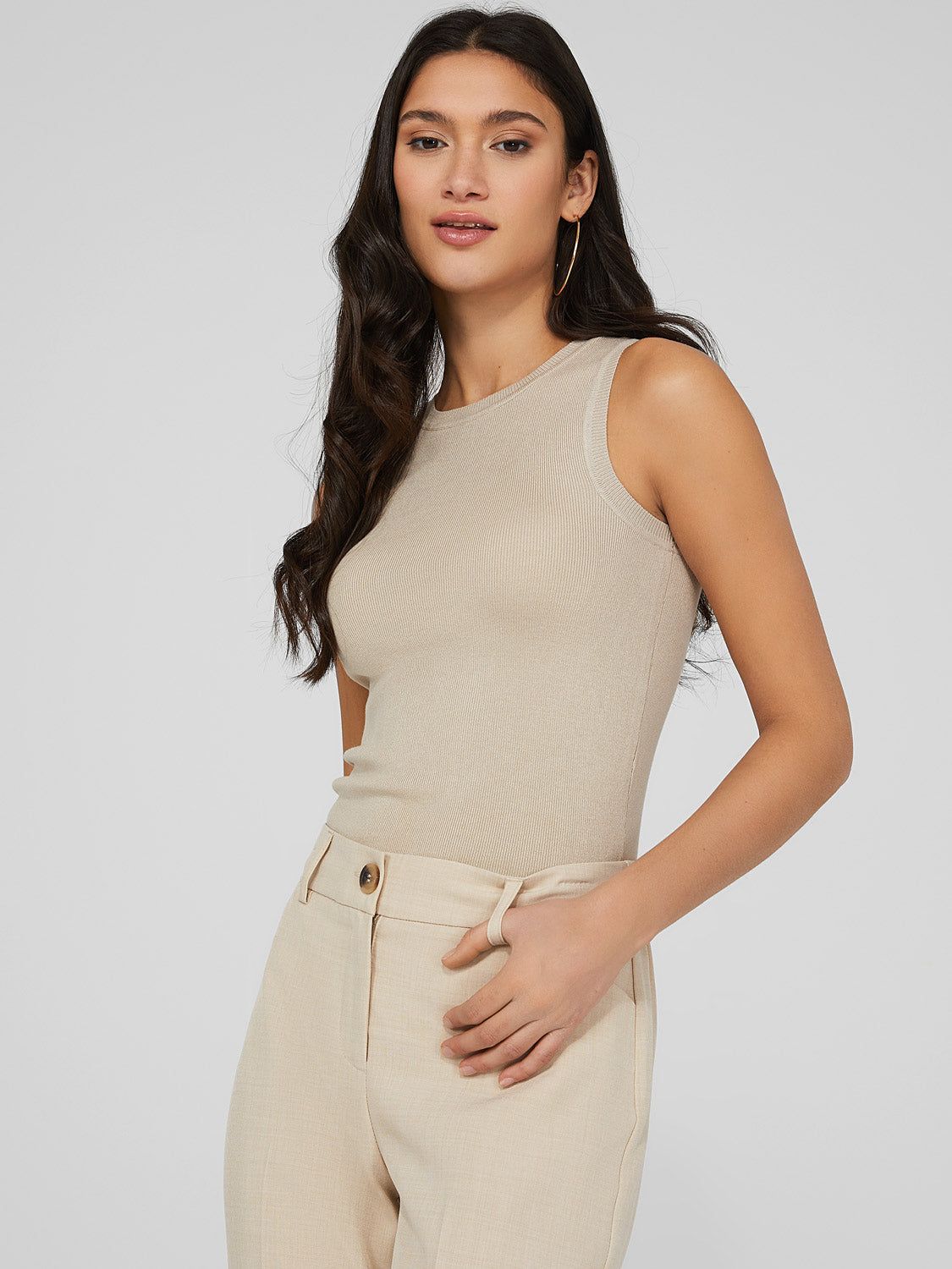 Sleeveless Crew Neck Sweater Knit Top sold by Suzy Shier product image thumbnail 3