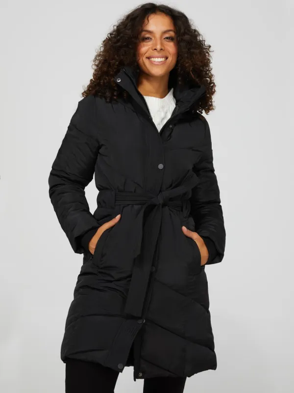 Mid-Length Belted Quilted Puffe sold by Suzy Shier