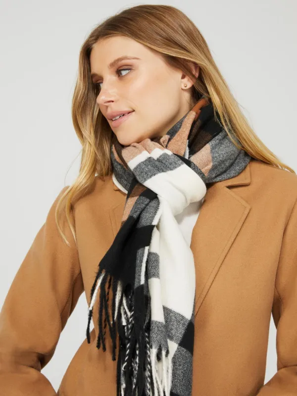 Check Plaid Print Scarf sold by Suzy Shier