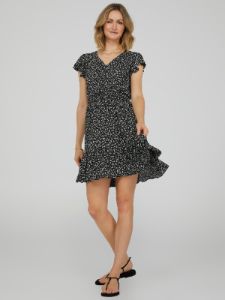 Printed V-Neck Mini Dress With Tiered Skirt sold by Suzy Shier