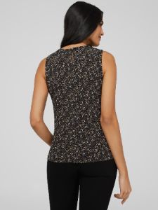 Sleeveless Pleated Neck Top sold by Suzy Shier