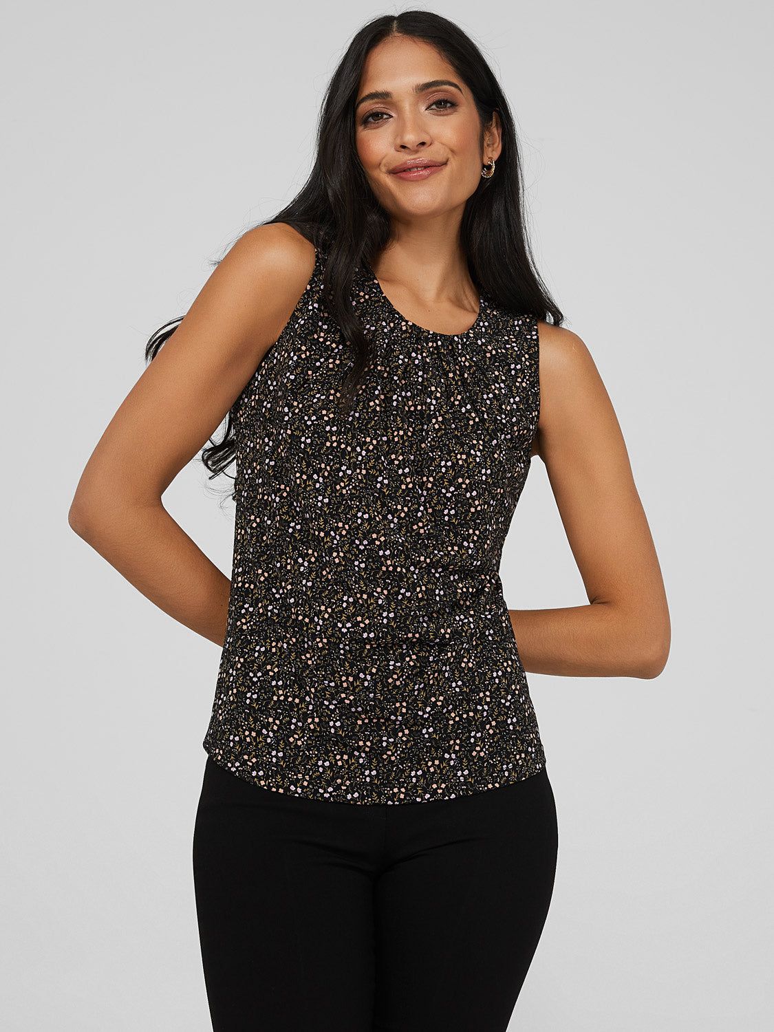 Sleeveless Pleated Neck Top sold by Suzy Shier product image thumbnail 3