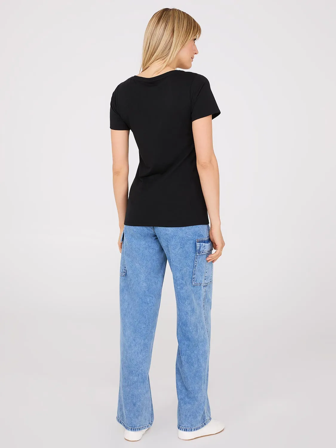 Scoop Neck Melange T-Shirt sold by Suzy Shier product image thumbnail 4