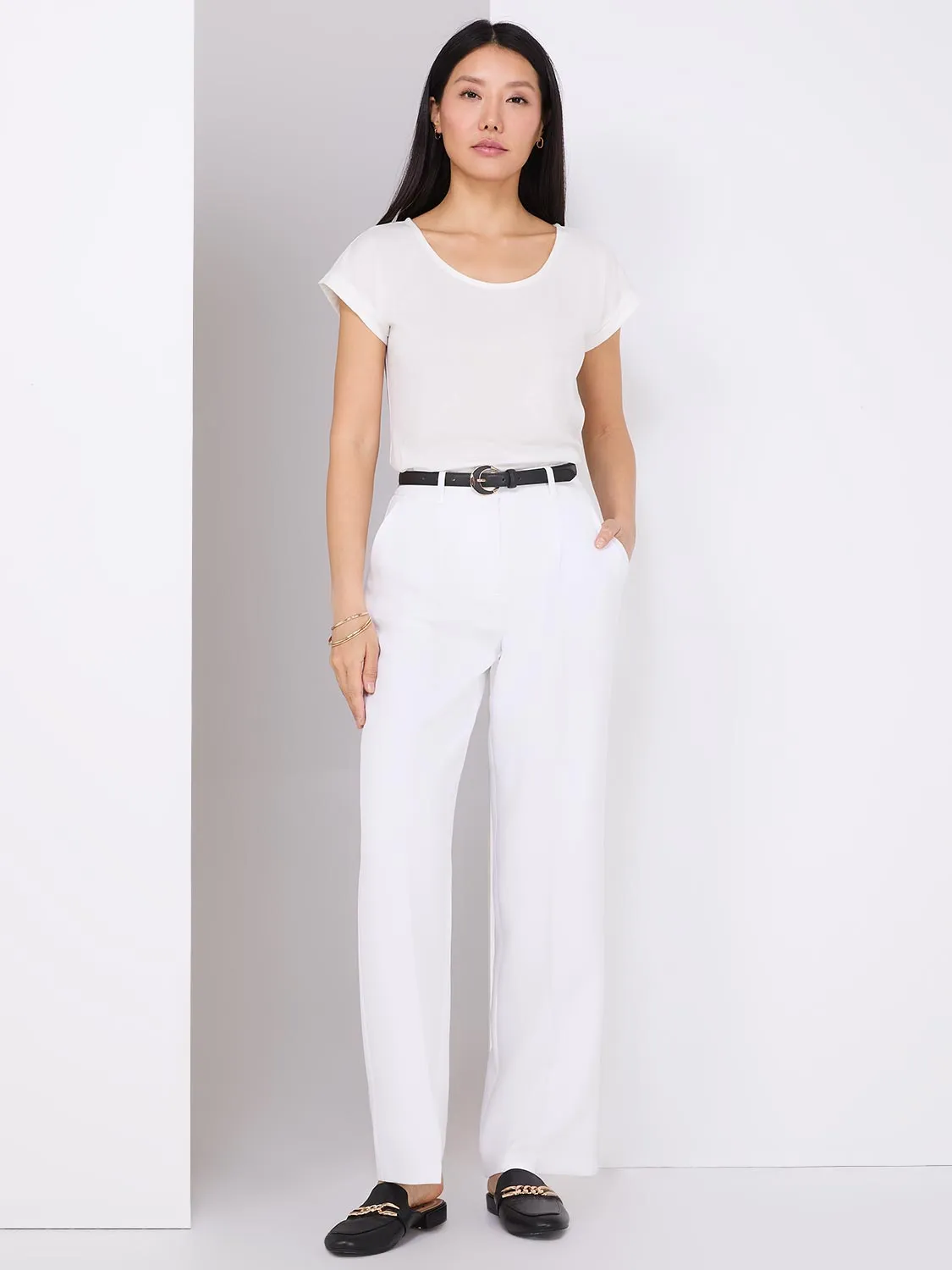 Pleated Wide-Leg Pants sold by Suzy Shier