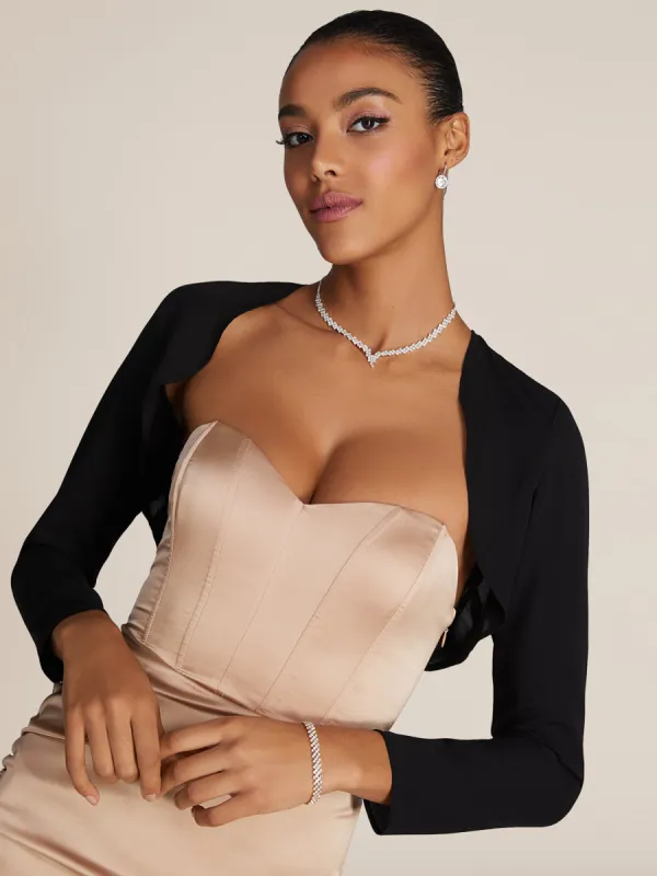 3/4 Sleeve Cover-Up With Ruffles sold by Suzy Shier
