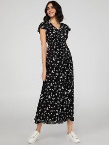 Button-Front Maxi Dress With Smocked Waist sold by Suzy Shier
