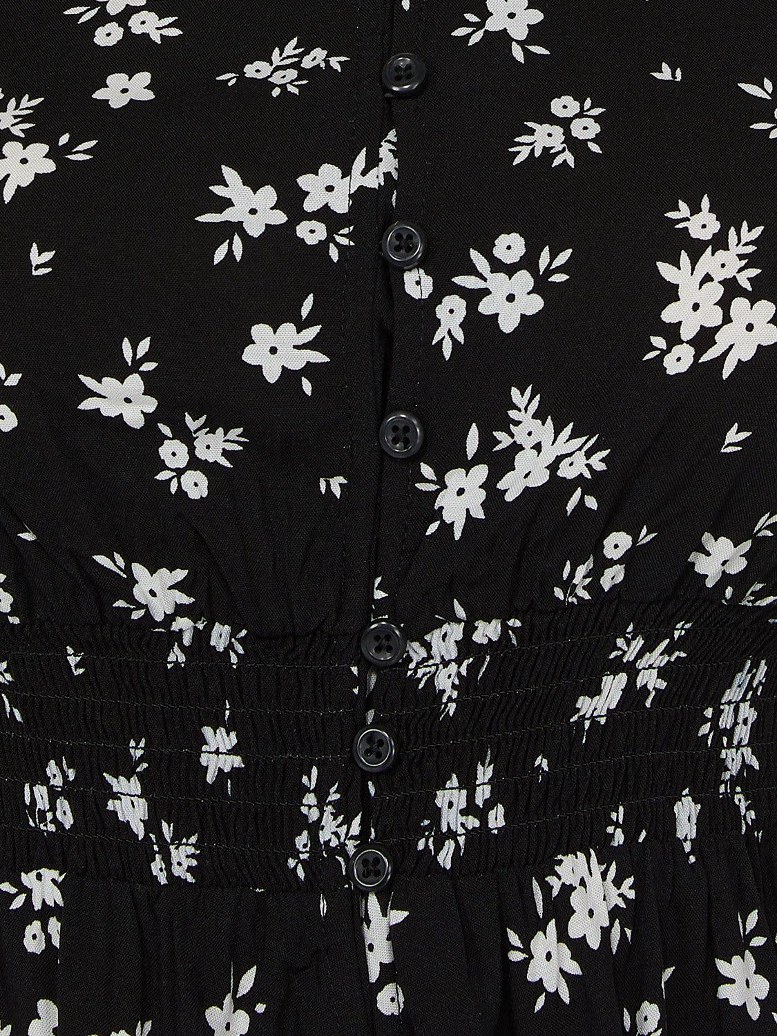 Button-Front Maxi Dress With Smocked Waist sold by Suzy Shier product image thumbnail 6