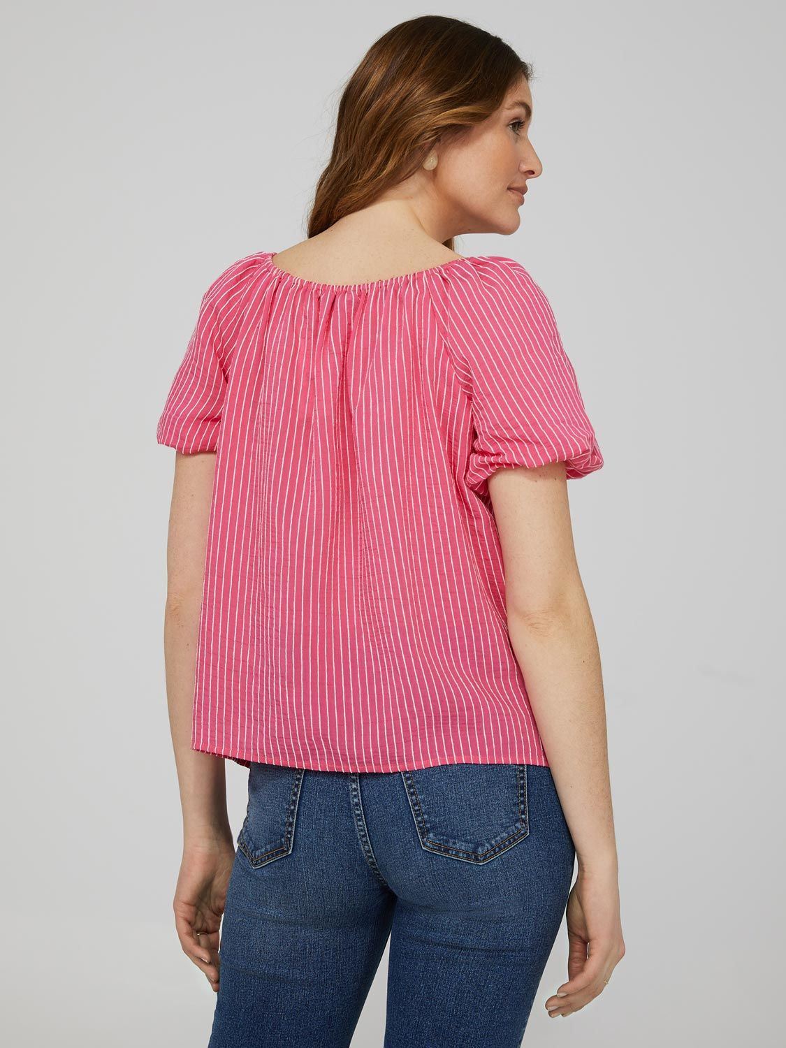 Textured Off-The-Shoulder Top With Puff Sleeves sold by Suzy Shier product image thumbnail 4