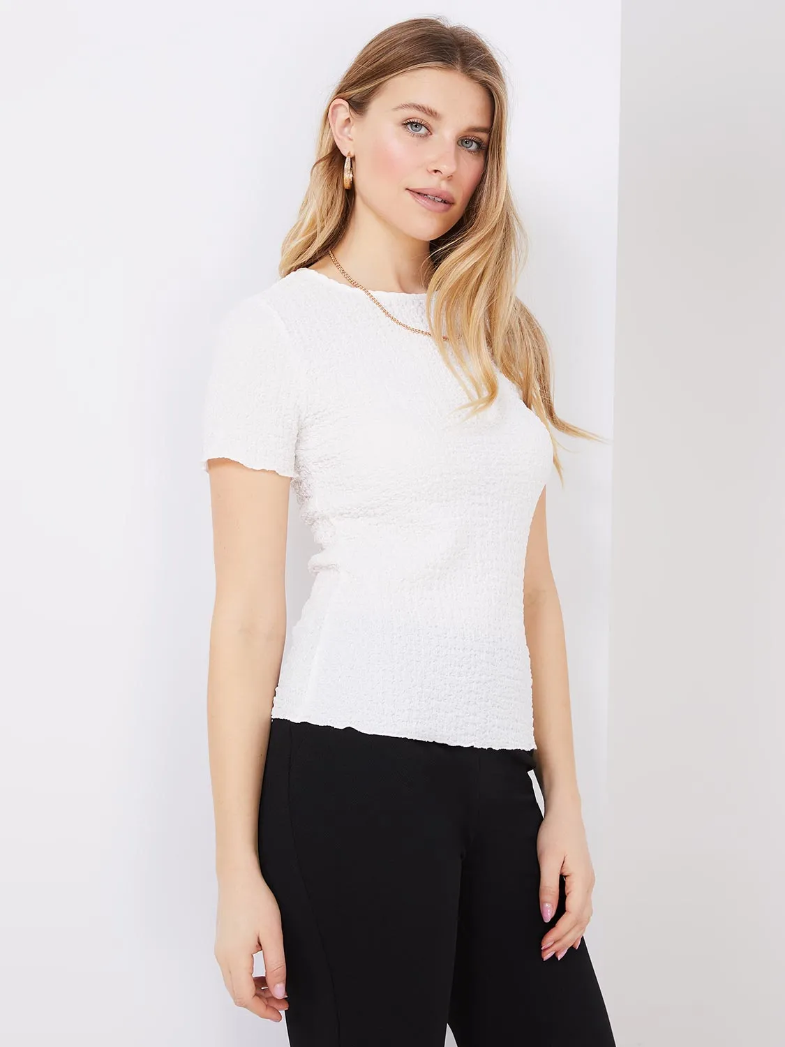 Textured Crew Neck T-Shirt sold by Suzy Shier product image thumbnail 4