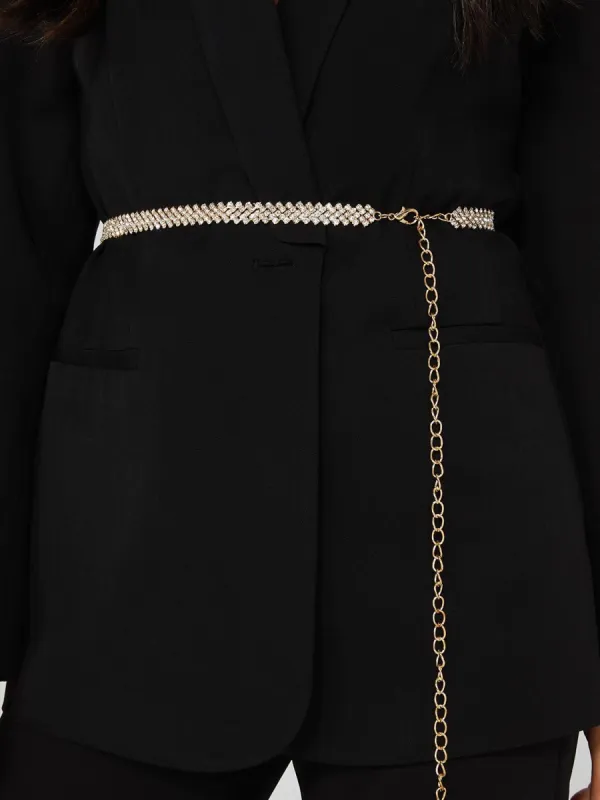 Diamond Embellished Chain Belt sold by Suzy Shier