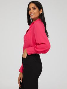 Sheer Button Down Blouse sold by Suzy Shier