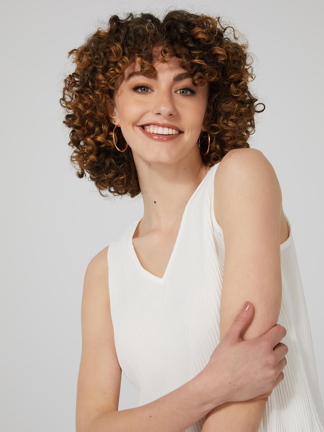 Crepe Chiffon Pleated V-Neck Top sold by Suzy Shier