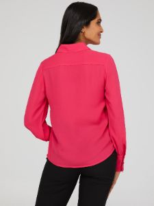 Sheer Button Down Blouse sold by Suzy Shier