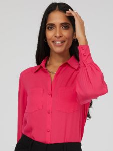 Sheer Button Down Blouse sold by Suzy Shier