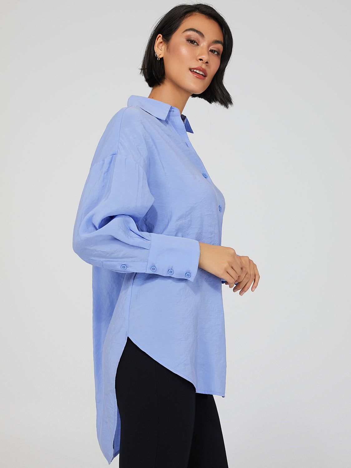 Oversized Button-Down Blouse sold by Suzy Shier product image thumbnail 3