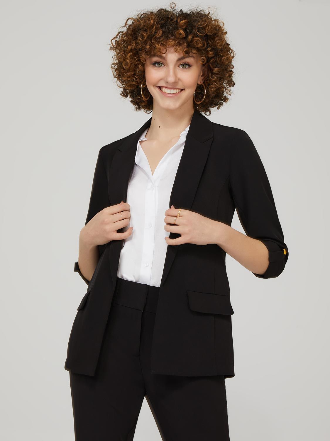 3/4 Sleeve Open Blazer sold by Suzy Shier product image thumbnail 10