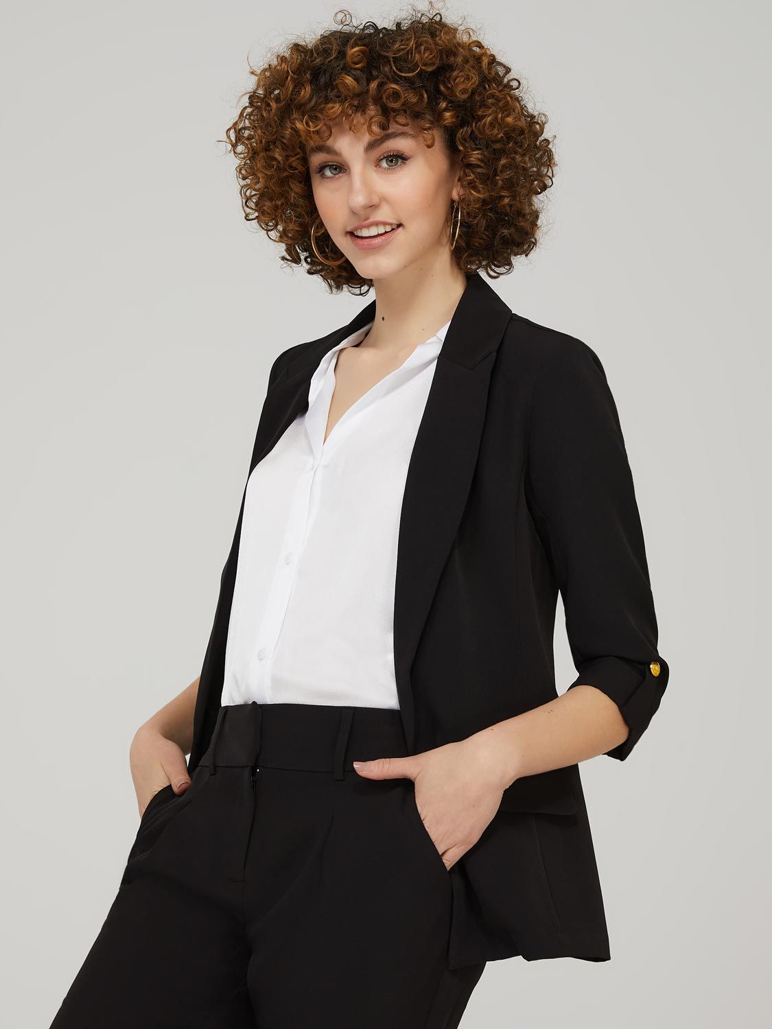 3/4 Sleeve Open Blazer sold by Suzy Shier product image thumbnail 12