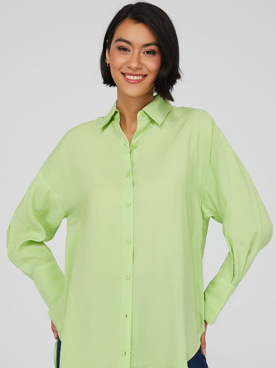 Oversized Button-Down Blouse sold by Suzy Shier product image thumbnail 7