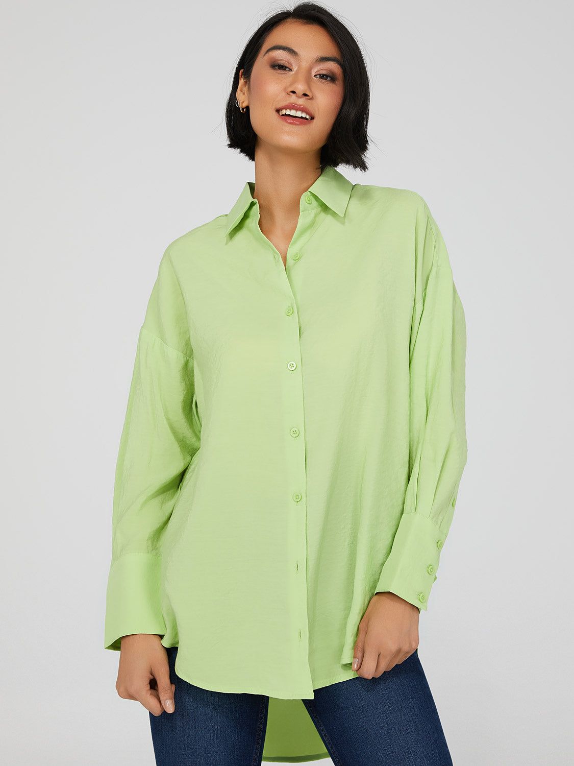Oversized Button-Down Blouse sold by Suzy Shier product image thumbnail 6