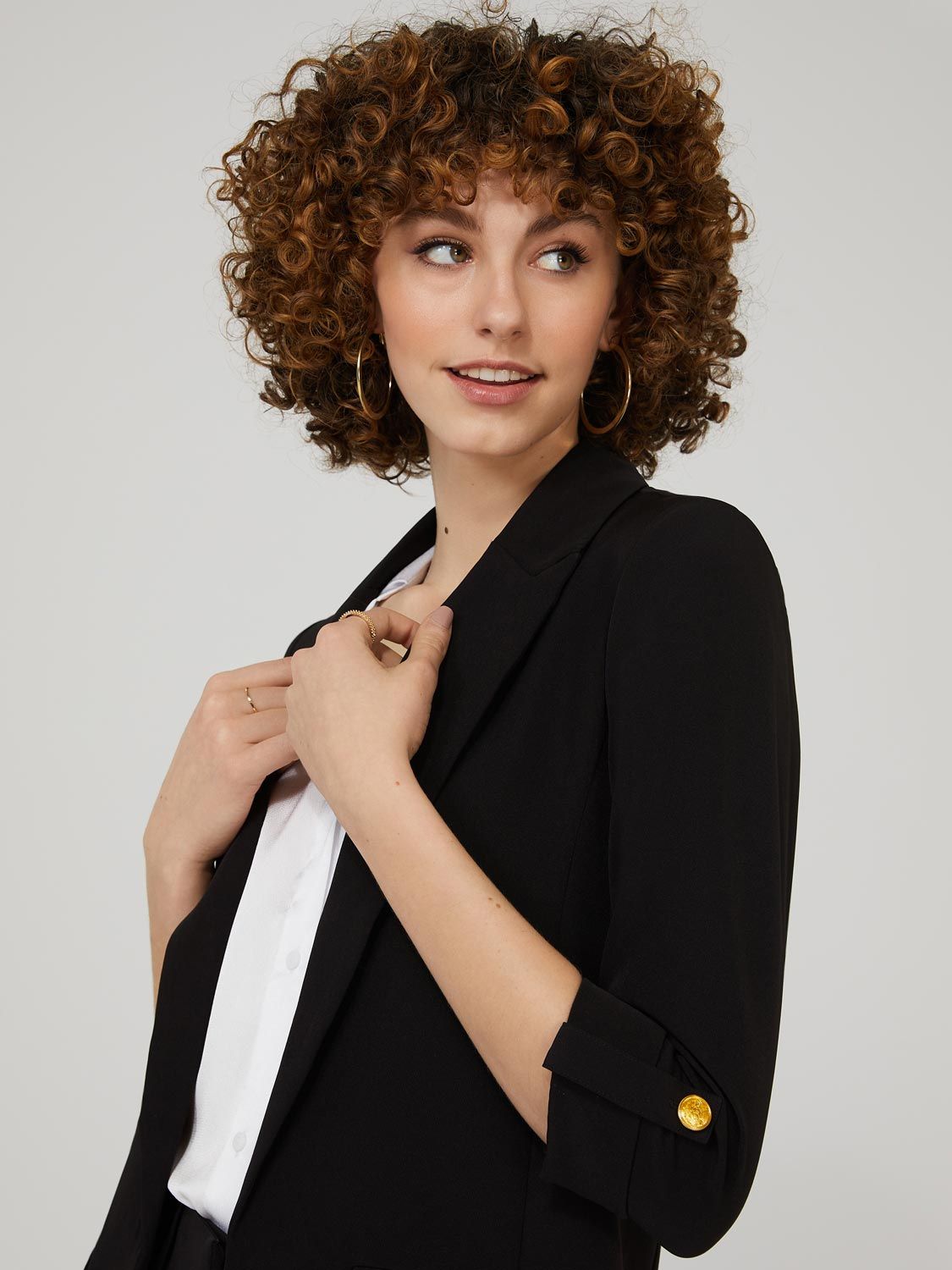 3/4 Sleeve Open Blazer sold by Suzy Shier product image thumbnail 11
