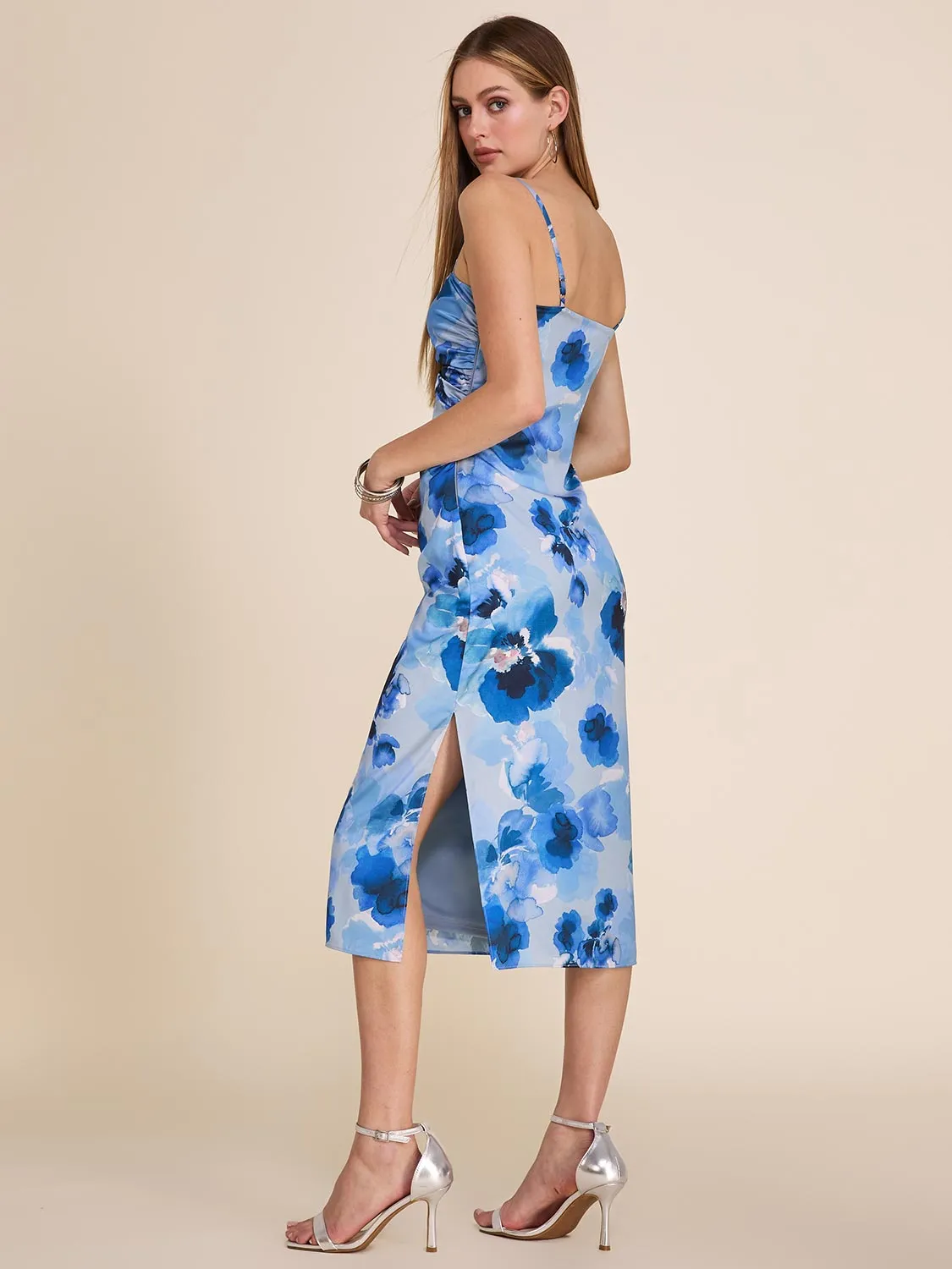 Floral Printed Midi Satin Dress sold by Suzy Shier product image thumbnail 2