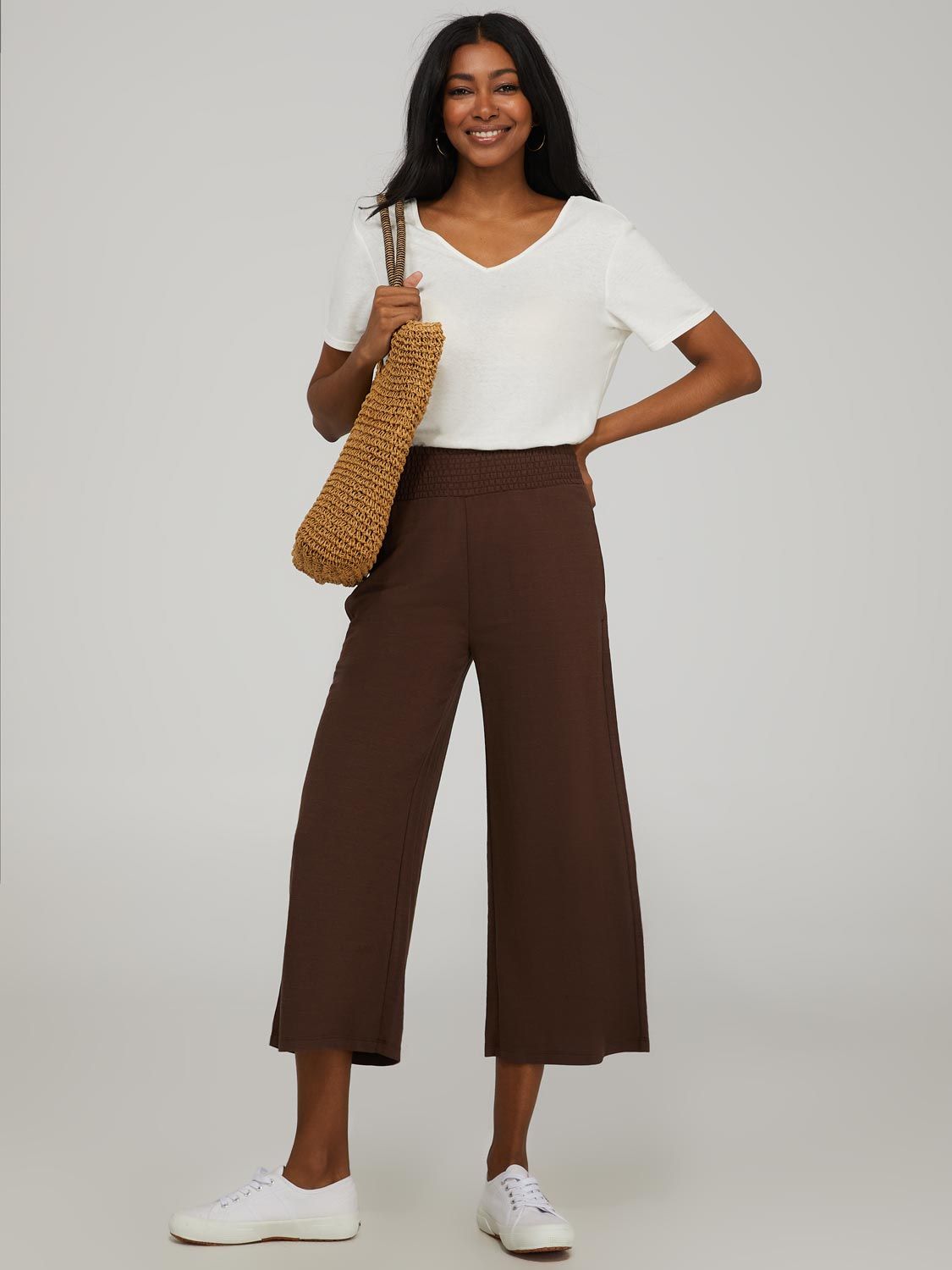 High Rise Gaucho Pants With Side Pockets sold by Suzy Shier product image thumbnail 3